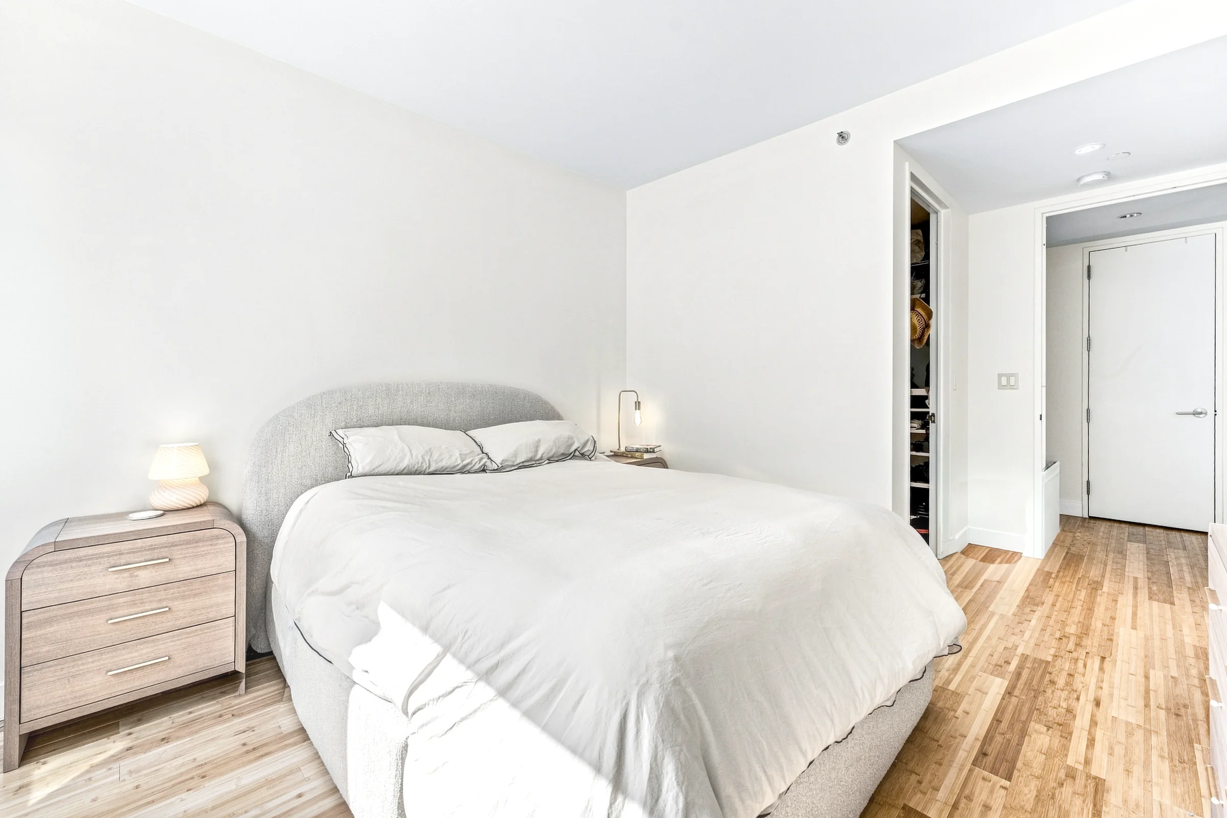 Quiet sunlit bedroom in a Manhattan apartment